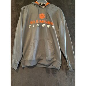 Stadium Athletics Clemson Tigers Hoodie Pullover Sweatshirt Orange Gray L
